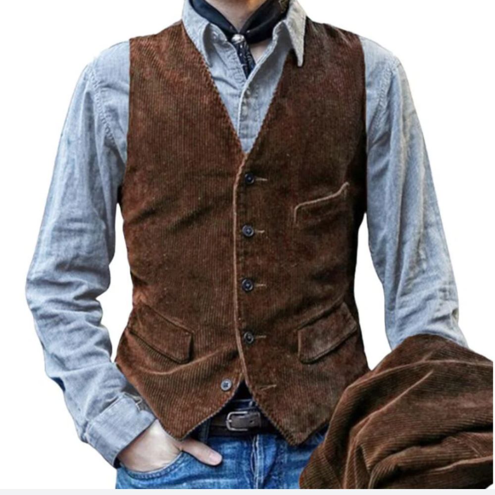 Fluwelen herengilet voor mannen, perfect voor formele gelegenheden en ideale extra laag voor herfst- en winterdagen.