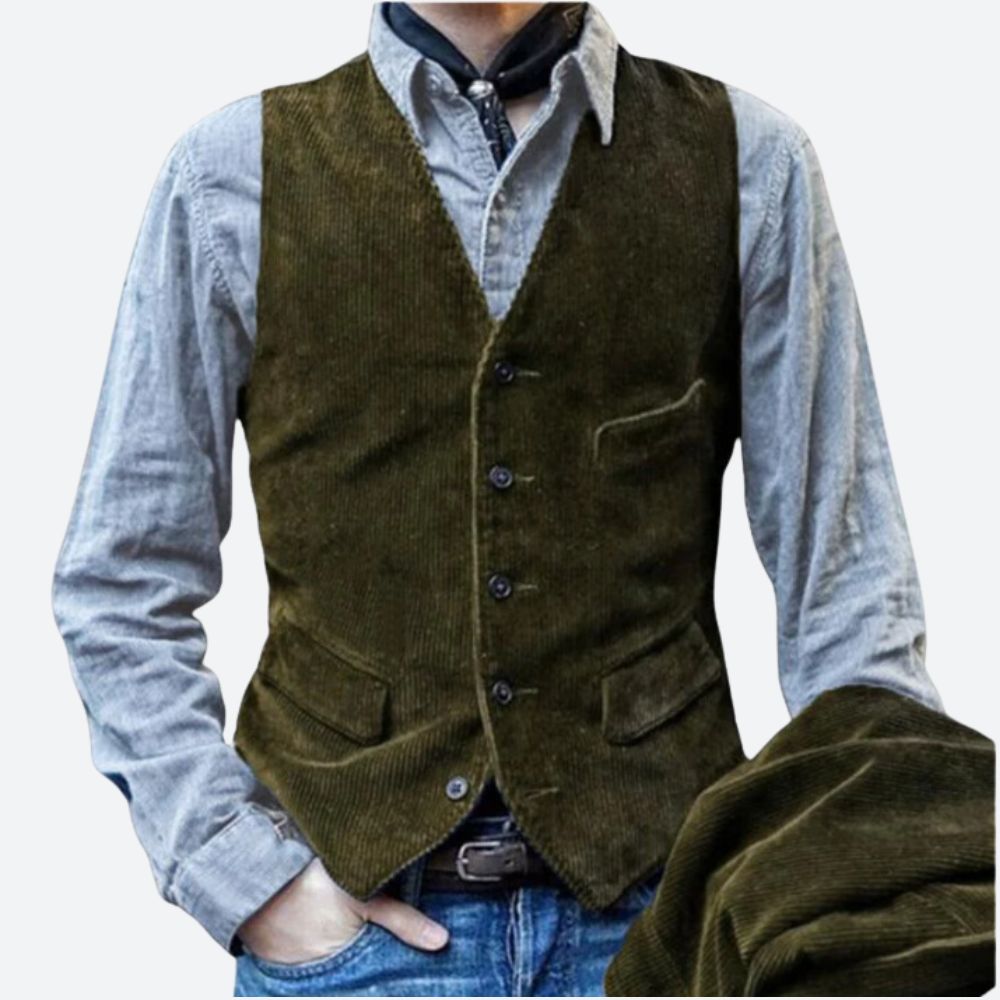 Fluwelen herengilet voor mannen, perfect voor formele gelegenheden en ideale extra laag voor herfst- en winterdagen.